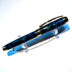 Titanium Gold & Black Titanium / Blue Iridescent Mistral / Rollerball Pen - WrYT365