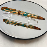 Copper / Cholla with Turquoise Inlay Cigar Twist / Ballpoint Pen