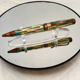 Copper / Cholla with Turquoise Inlay Cigar Twist / Ballpoint Pen