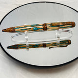 Copper / Cholla with Turquoise Inlay Cigar Twist / Ballpoint Pen