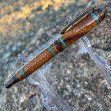 Copper / Mesquite with Turquoise Inlay / Rollerball Pen - WrYT365