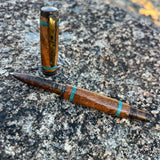 Copper / Mesquite with Turquoise Inlay / Rollerball Pen - WrYT365