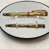 Copper / Cholla Cactus with Turquoise Inlay / Rollerball Pen