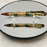 Copper / Cholla with Turquoise Inlay Cigar Twist / Ballpoint Pen