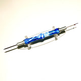 Brushed Chrome / Blue & White Acrylic / Sewing Seam Ripper - WrYT365