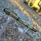 Copper / Cholla Cactus with Turquoise Inlay / Rollerball Pen - WrYT365