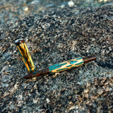 Copper / Cholla Cactus with Turquoise Inlay / Rollerball Pen - WrYT365