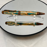 Copper / Cholla with Turquoise Inlay Cigar Twist / Ballpoint Pen
