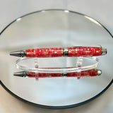 Red Circuit Board Cigar Twist Ballpoint Pen, Black Ti & Rhodium
