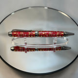 Red Circuit Board Cigar Twist Ballpoint Pen, Black Ti & Rhodium