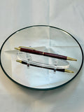Maroon Diamond Acrylic Ballpoint Click Pen, Gold