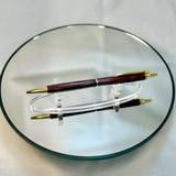 Maroon Diamond Acrylic Ballpoint Click Pen, Gold