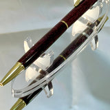 Maroon Diamond Acrylic Ballpoint Click Pen, Gold