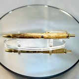 Buckeye Burl Wood Click Ballpoint Pen, Gold