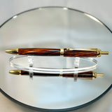 Cocobolo Wood Click Ballpoint Pen, Gold
