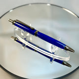 Blue Acrylic Click Ballpoint Pen, Gunmetal