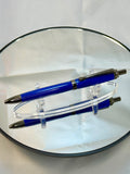 Blue Acrylic Click Ballpoint Pen, Gunmetal