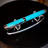 Tiffany Blue Diamond Resin Rollerball Pen, Titanium Gold & Rhodium