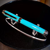Tiffany Blue Diamond Resin Rollerball Pen, Titanium Gold & Rhodium