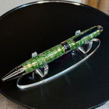 Green Circuit Board Cigar Twist Ballpoint Pen, Black Ti & Rhodium