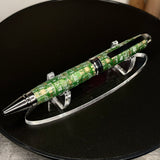Green Circuit Board Cigar Twist Ballpoint Pen, Black Ti & Rhodium