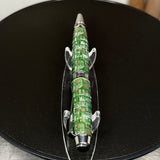 Green Circuit Board Cigar Twist Ballpoint Pen, Black Ti & Rhodium