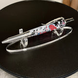 Black, White, Red and Blue Multi-Color Click Ballpoint Pen, Stainless Steel