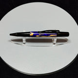 Cholla Cactus and Deep Purple Resin Twist Ballpoint Pen, Black Chrome