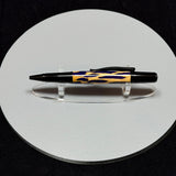 Cholla Cactus and Deep Purple Resin Twist Ballpoint Pen, Black Chrome
