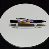 Cholla Cactus and Deep Purple Resin Twist Ballpoint Pen, Black Chrome
