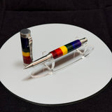 Rainbow Wood Rollerball Pen, Stainless Steel