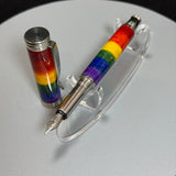 Rainbow Wood Fountain Pen, Stainless Steel