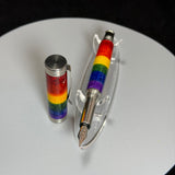 Rainbow Wood Fountain Pen, Stainless Steel