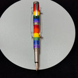 Rainbow Wood Fountain Pen, Stainless Steel