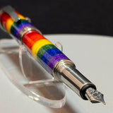 Rainbow Wood Fountain Pen, Stainless Steel