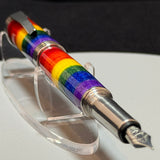 Rainbow Wood Fountain Pen, Stainless Steel