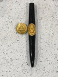 Black / US Army Service Uniform Eagle Button / Ballpoint Pen - WrYT365