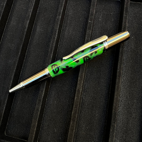 Black Ti & Rhoidium / Green & Purple Halloween Sirocco / Ballpoint Pen - WrYT365