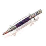 Antique Silver / Red, White & Blue Micarta Eagle Bolt Action / Ballpoint Pen - WrYT365