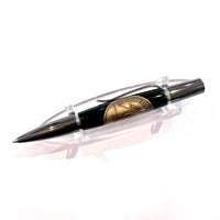 Black Ti & Rhodium / Black 10 Year AA Coin Ares / Ballpoint Pen - WrYT365