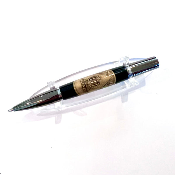 Black Ti & Rhodium / Black 3 Year AA Coin Ares / Ballpoint Pen - WrYT365