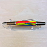 Black Ti & Rhoidium / Dead Head Rainbow Swirl Resin Sirocco Twist / Ballpoint Pen - WrYT365