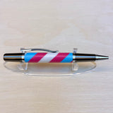 Black Ti & Chrome / Transgender Pride Stripes Sirocco Twist / Ballpoint Pen