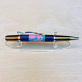 Black Ti & Chrome / Transgender Pride Swirl Blue Diamond Sirocco Twist / Ballpoint Pen