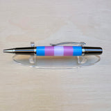 Black Ti & Chrome / Transgender Pride Flag Sirocco Twist / Ballpoint Pen - WrYT365
