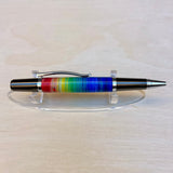 Black Ti & Chrome / Rainbow Pride Brush Strokes Sirocco Twist / Ballpoint Pen