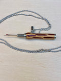 Chrome / Burgundy Cholla Cactus / Necklace Seam Ripper - WrYT365