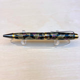 Blk Plat/Gold Ti / Leaves Chiyogami Acrylic Cigar Twist / Ballpoint Pen - WrYT365