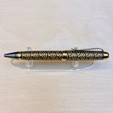 Blk Plat/Gold Ti / Black & Gold Chiyogami Acrylic Cigar Twist / Ballpoint Pen - WrYT365
