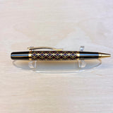 Black Ti & Chrome / Gold Black Red Chiyogami Sirocco Twist / Ballpoint Pen - WrYT365